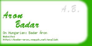 aron badar business card